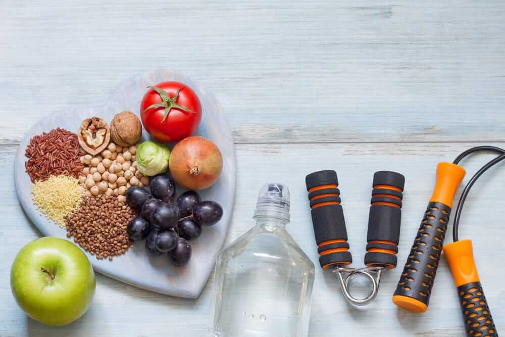 Concept de mode de vie sain avec régime alimentaire et fitness